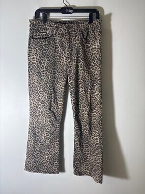 Joe's Jeans Leopard Print Boot Cut Pants in Brown and Black